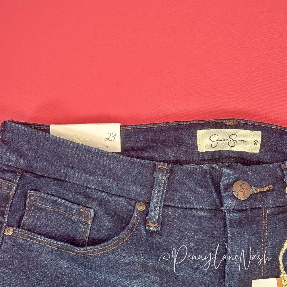 NWT Jessica Simpson Curvy High Rise Skinny Jeans Ripped Knee - Picture 6 of 12